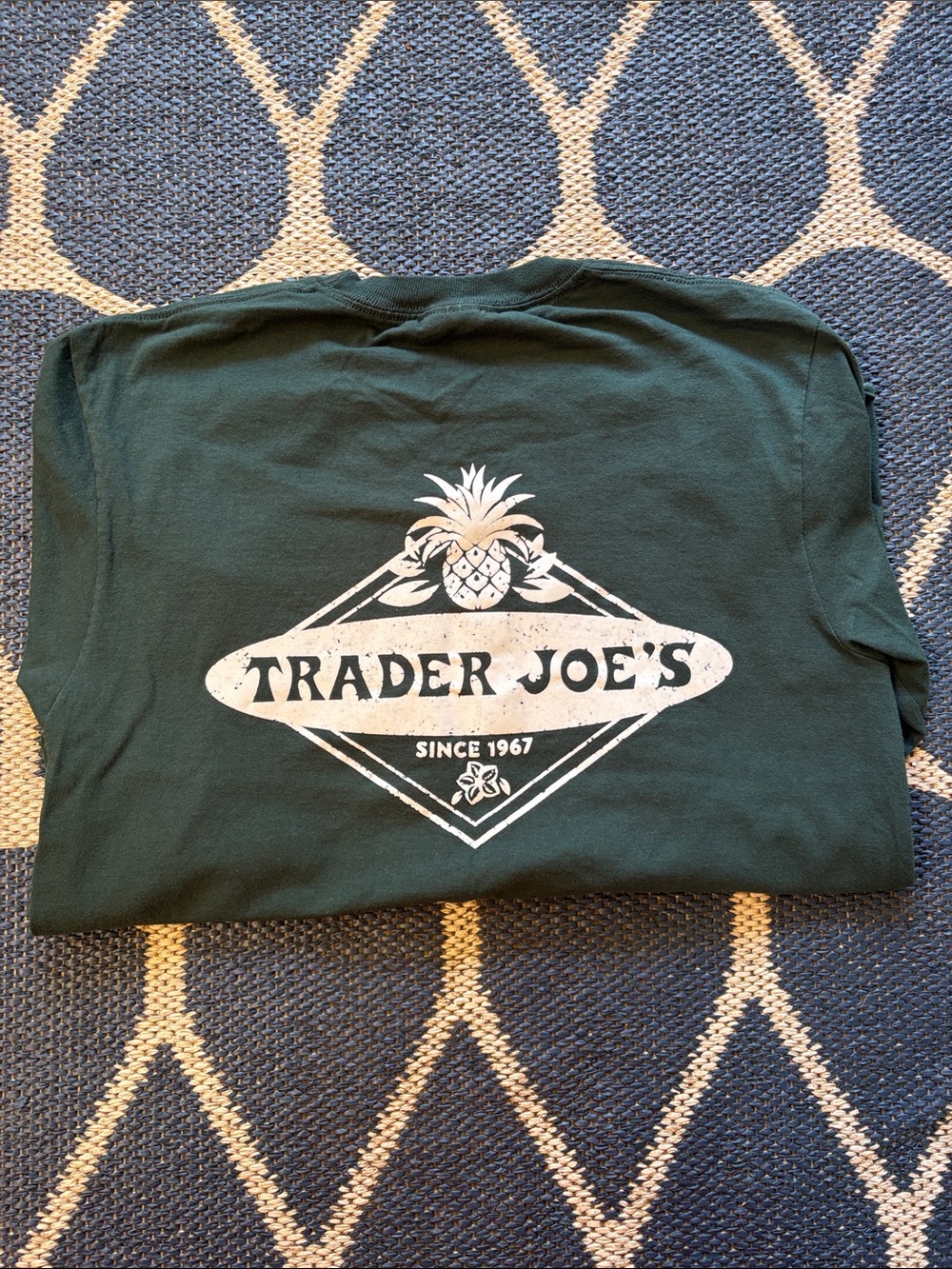 Port and Company Dark Green Trader Joe's Graphic Long Sleeve Tee